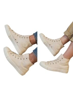 Converse Chuck Taylor All Star Hi-Top Ivory Canvas Sneakers Unisex M-11.5 W-13.5